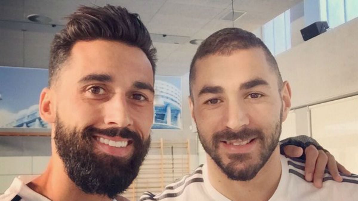 Arbeloa y Benzema en el Real Madrid. (Twitter de Arbeloa)