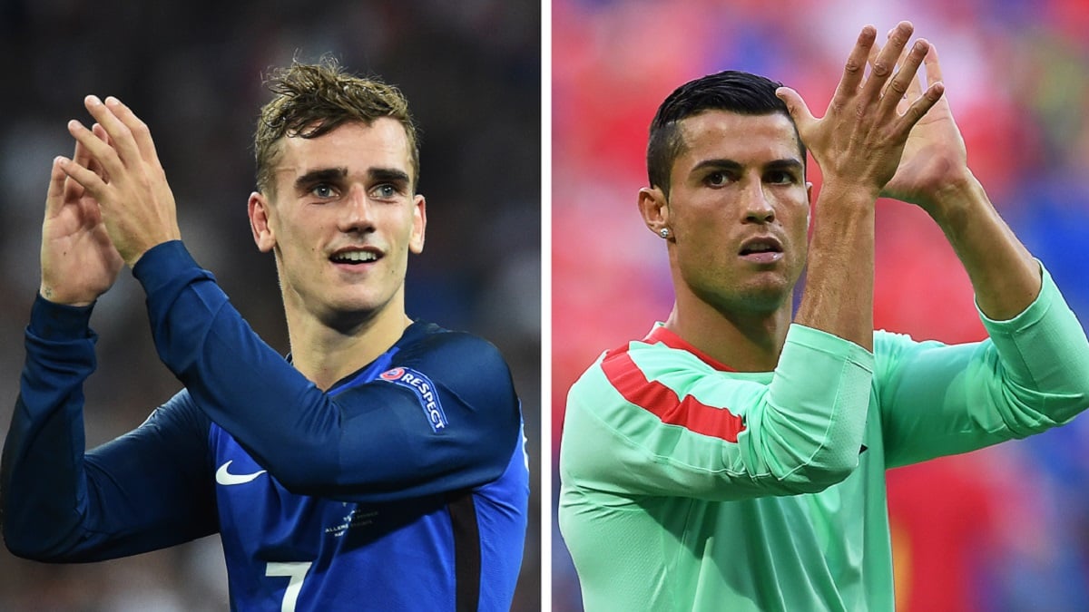 Griezmann y Cristiano Ronaldo, los líderes de Francia y Portugal.