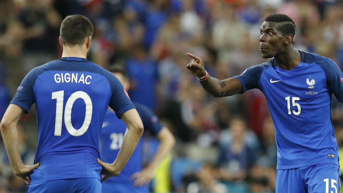 Pogba, muy enfadado tras el gol de Portugal. (Reuters)