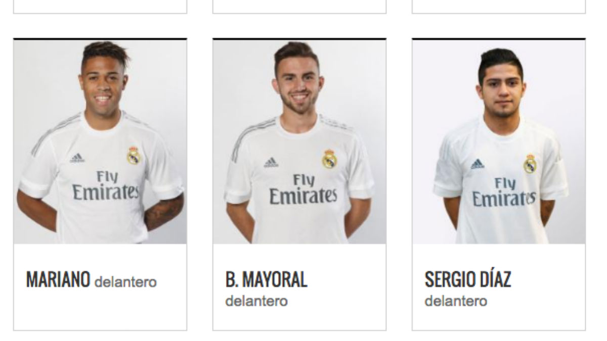 Sergio Díaz ya está en la web del Real Madrid.