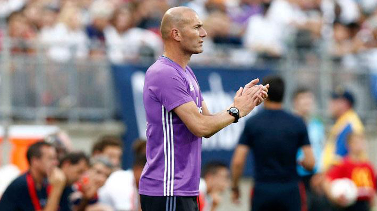 Zidane, durante el partido amistoso contra el PSG.