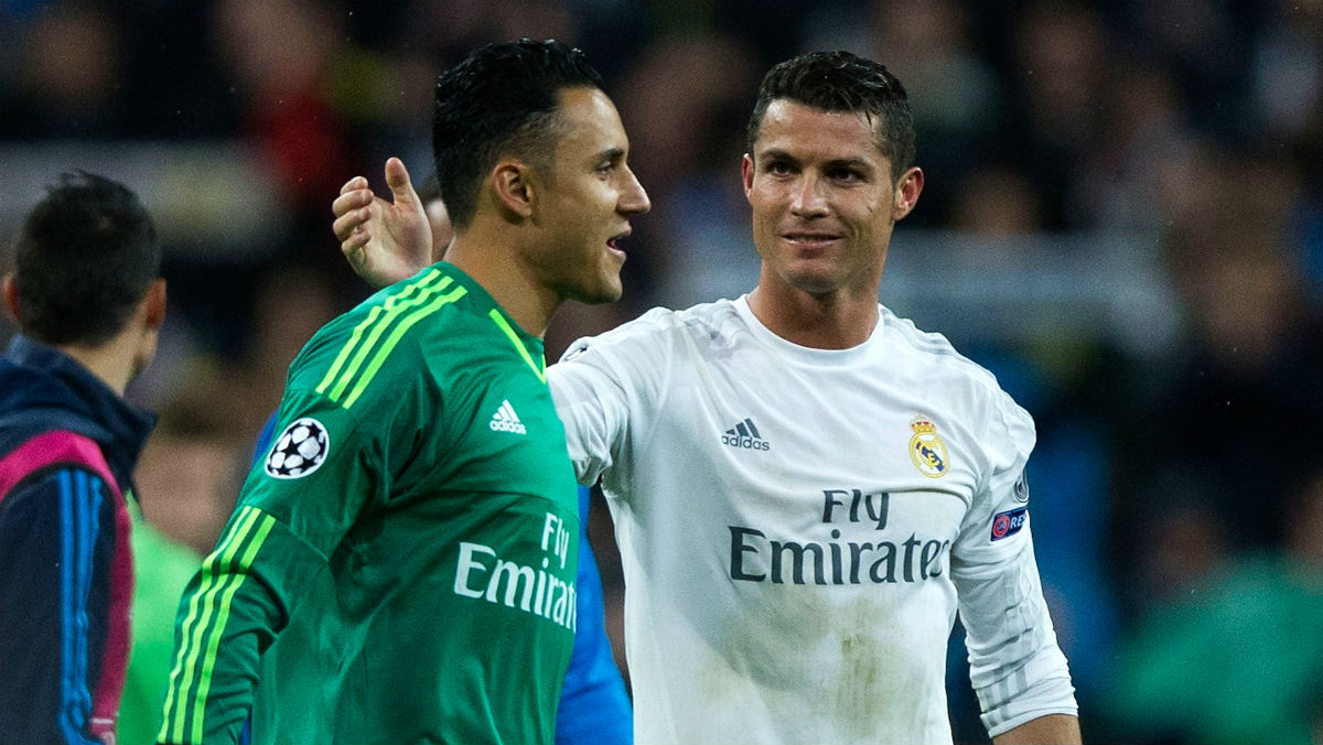 Cristiano Ronaldo y Keylor Navas en un partido con el Real Madrid. (Getty)