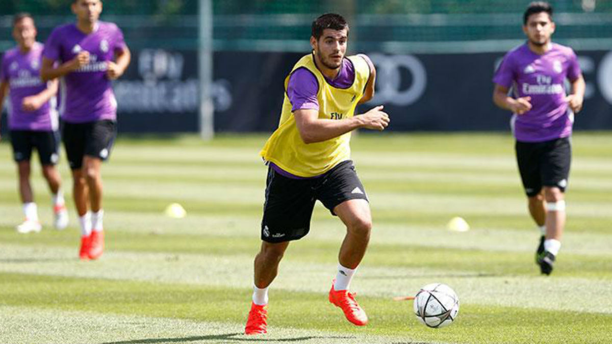 Álvaro Morata durante un entrenamiento. (Realmadrid.com)