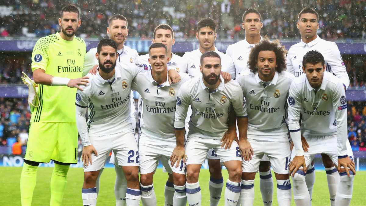 Alineación del Real Madrid contra el Sevilla. (Getty)