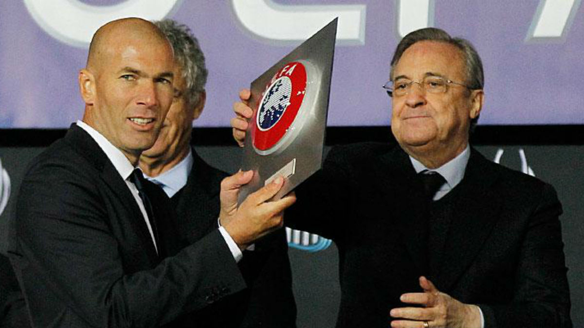 Florentino Pérez y Zinedine Zidane. (Realmadrid.com)