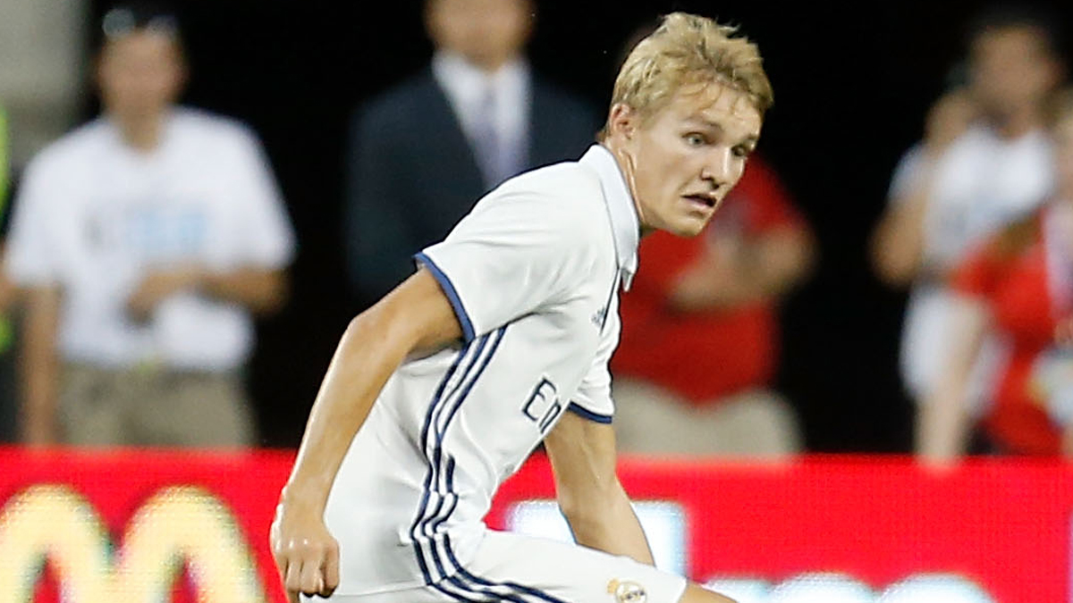 Odegaard, en un amistoso de pretemporada con el Real Madrid.