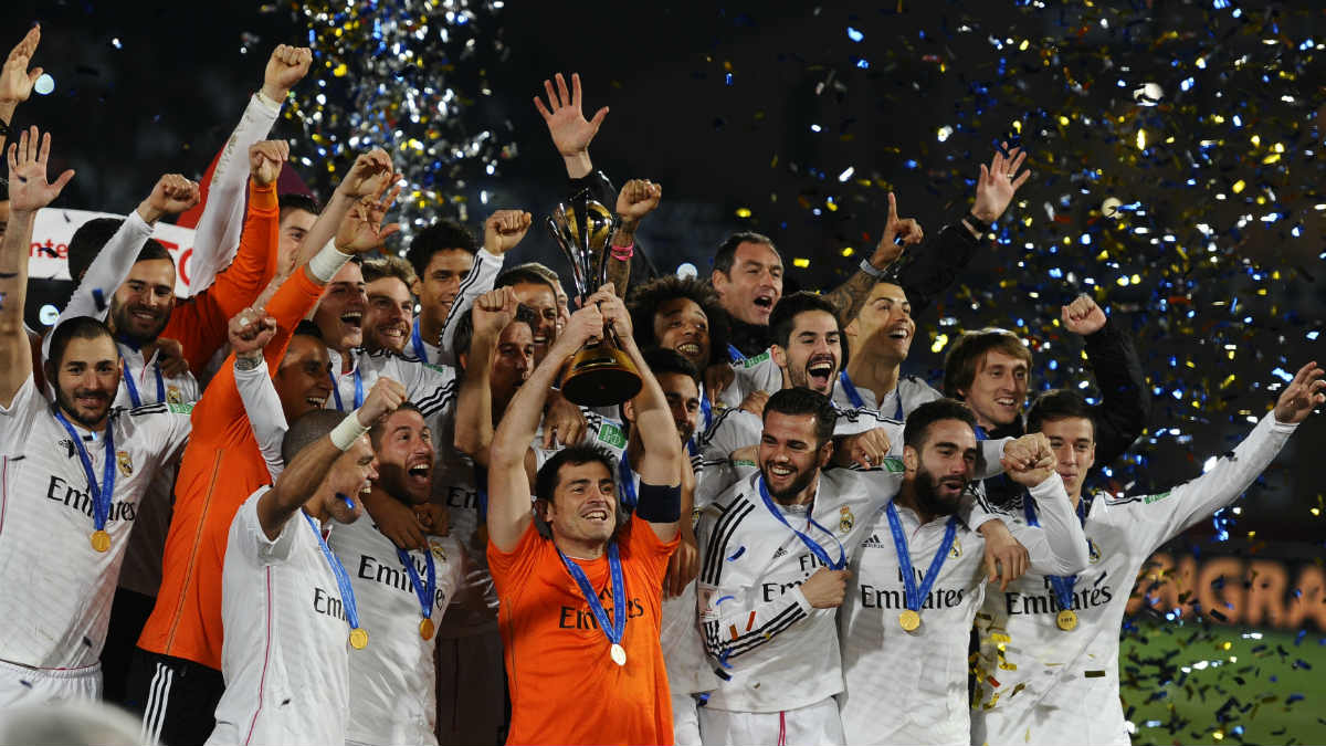 El Real Madrid festeja el Mundialito. (Getty)