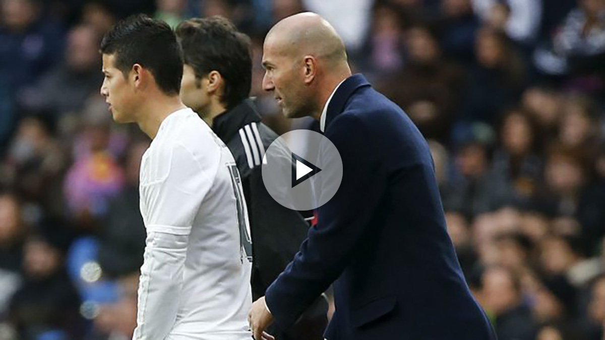 El mensaje de Zidane a James: «Hay tres por delante de ti en tu puesto»