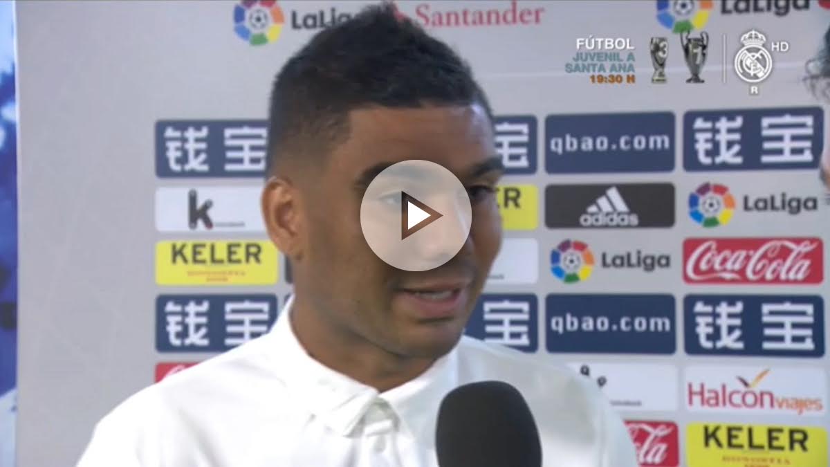 Casemiro atiende a RMTV tras el partido que enfrentó al Real Madrid con la Real Sociedad.