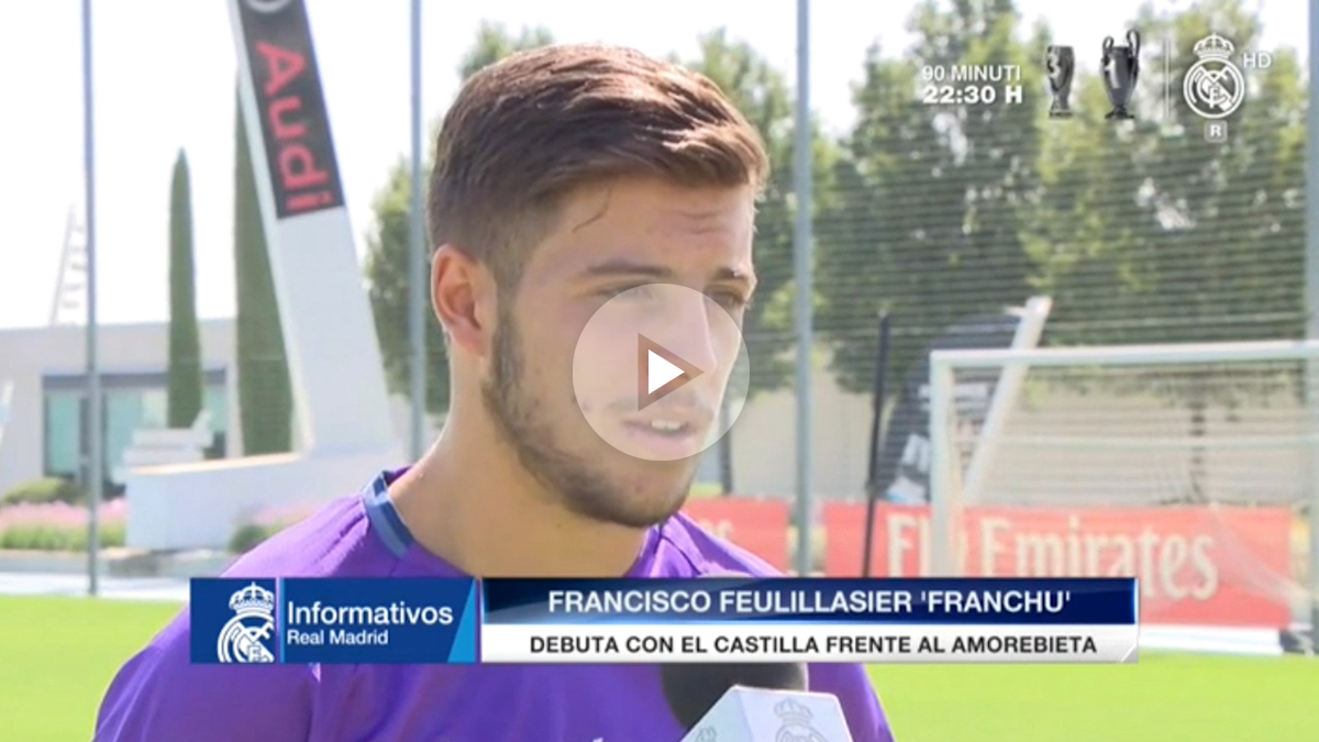 Franchu, feliz tras debutar con el Castilla.