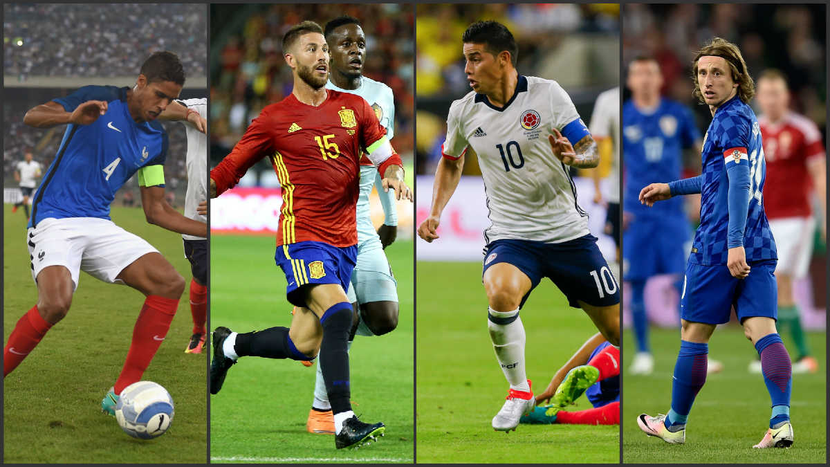 Varane, Ramos, James y Modric fueron capitanes con sus selecciones.
