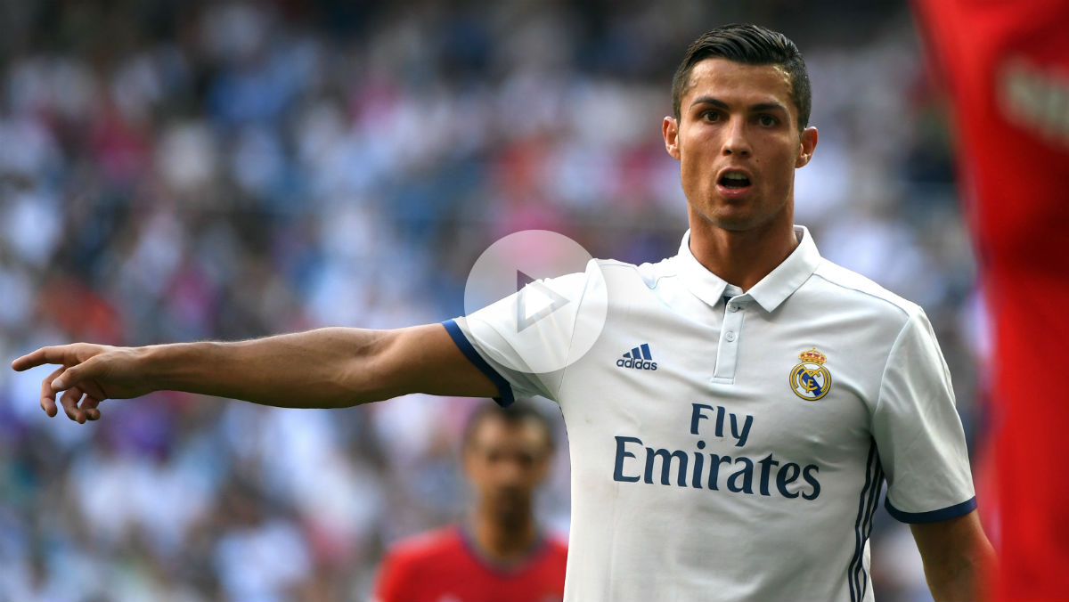 Cristiano Ronaldo, en el partido contra Osasuna. (AFP)