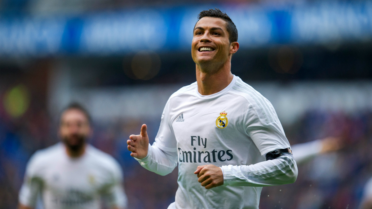 Cristiano Ronaldo celebra un gol con el Rel Madrid. (Getty)