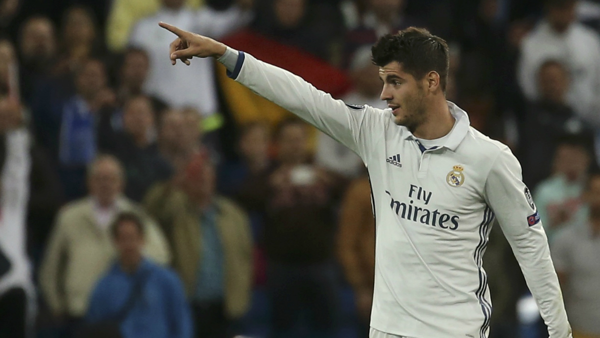 Álvaro Morata celebra su gol al Sporting. (Reuters)