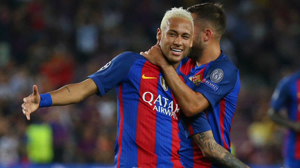 Neymar celebra su gol ante el Celtic (Reuters)