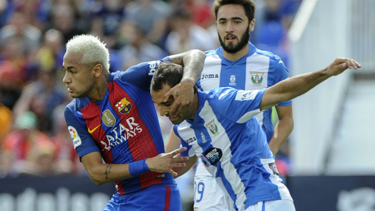 Neymar, en el partido contra el Leganés. (AFP)