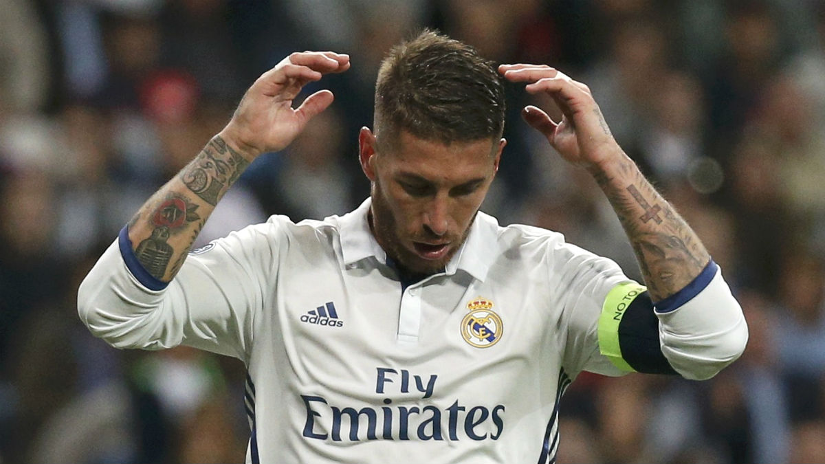 Sergio Ramos, en un partido con el Real Madrid. (AFP)