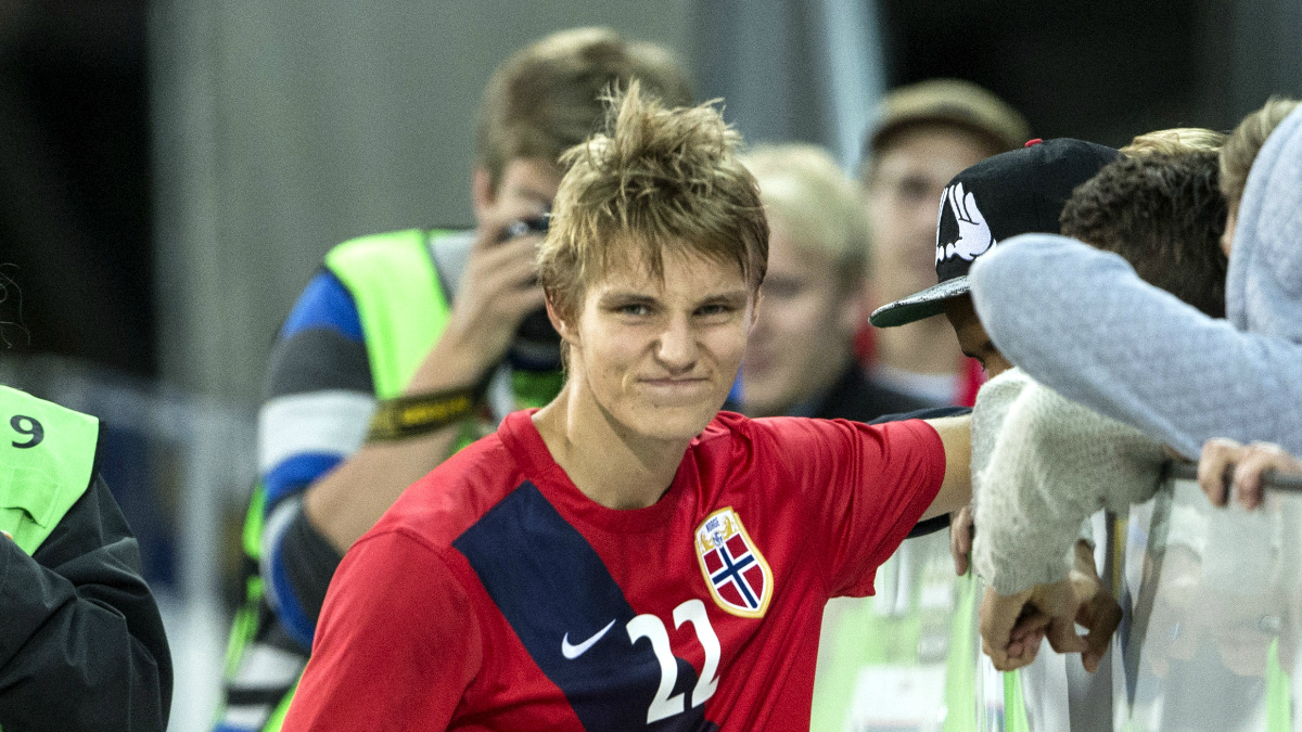 Martin Odegaard, después de un partido con Noruega sub-21. (Getty)