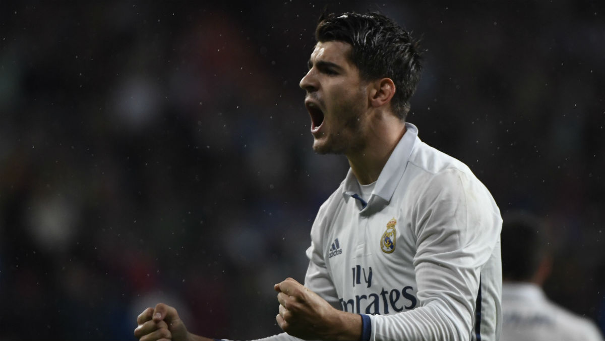 Morata celebra el gol contra el Athletic. (AFP)