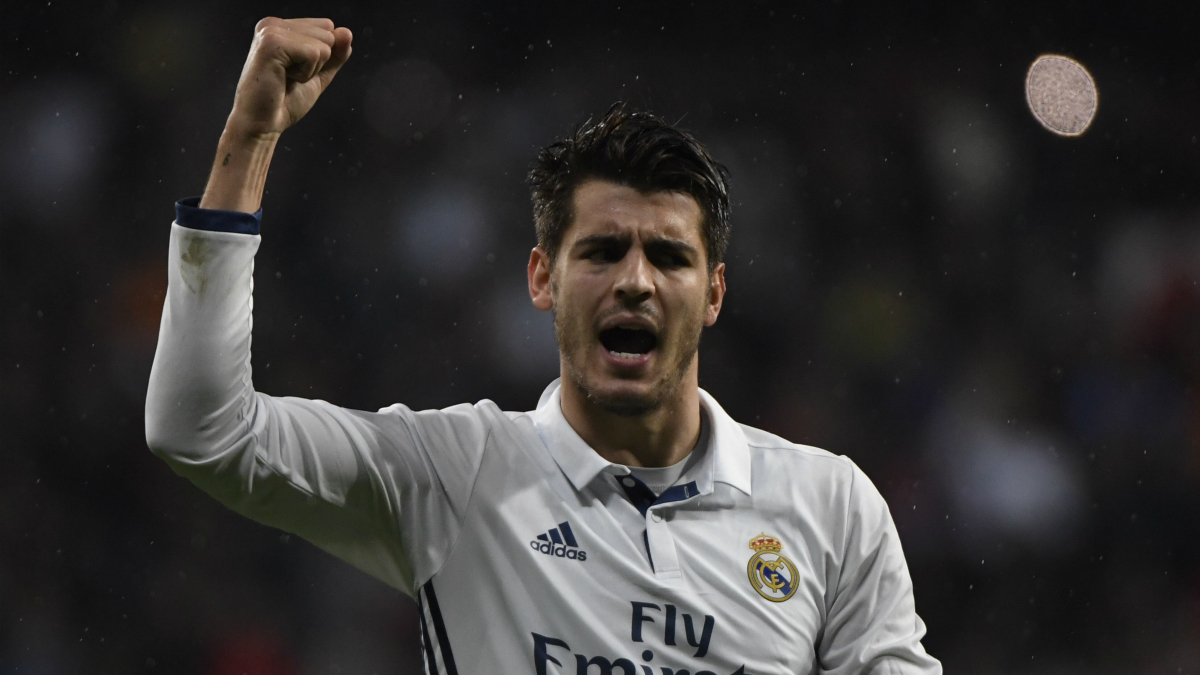 Morata celebra su gol al Athletic. (AFP)