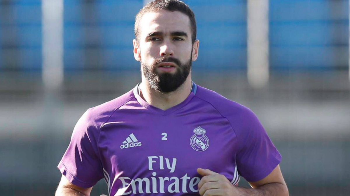 Dani Carvajal durante un entrenamiento.