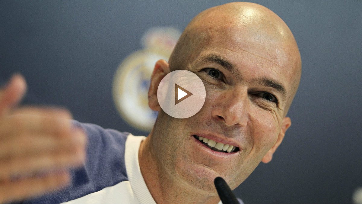 Zidane, en la rueda de prensa de este sábado. (EFE)