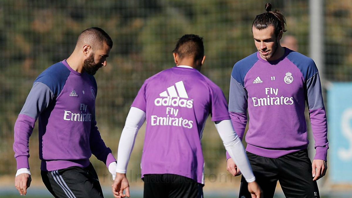 Karim Benzema trabajó junto a sus compañeros. (realmadrid.com)