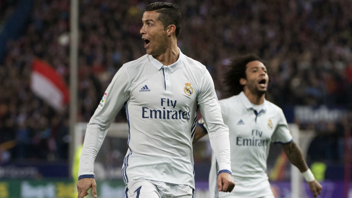 Cristiano celebra su primer gol de la noche. (AFP)