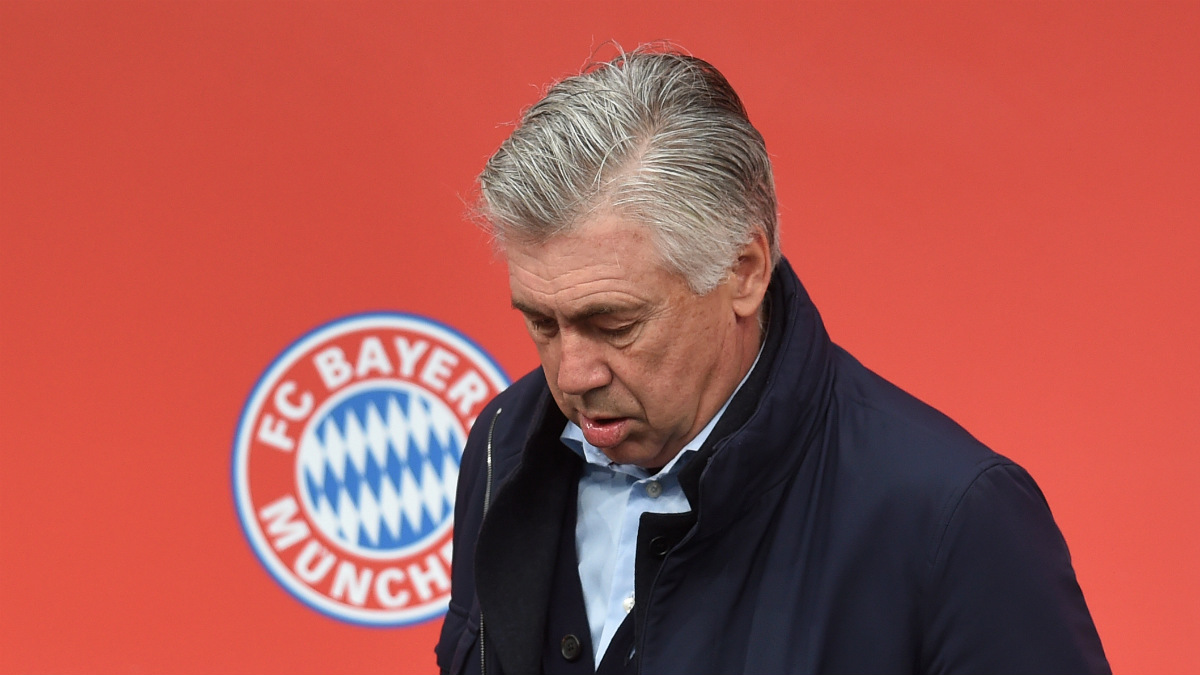 Ancelotti, durante la apertura de una tienda del Bayern. (AFP)