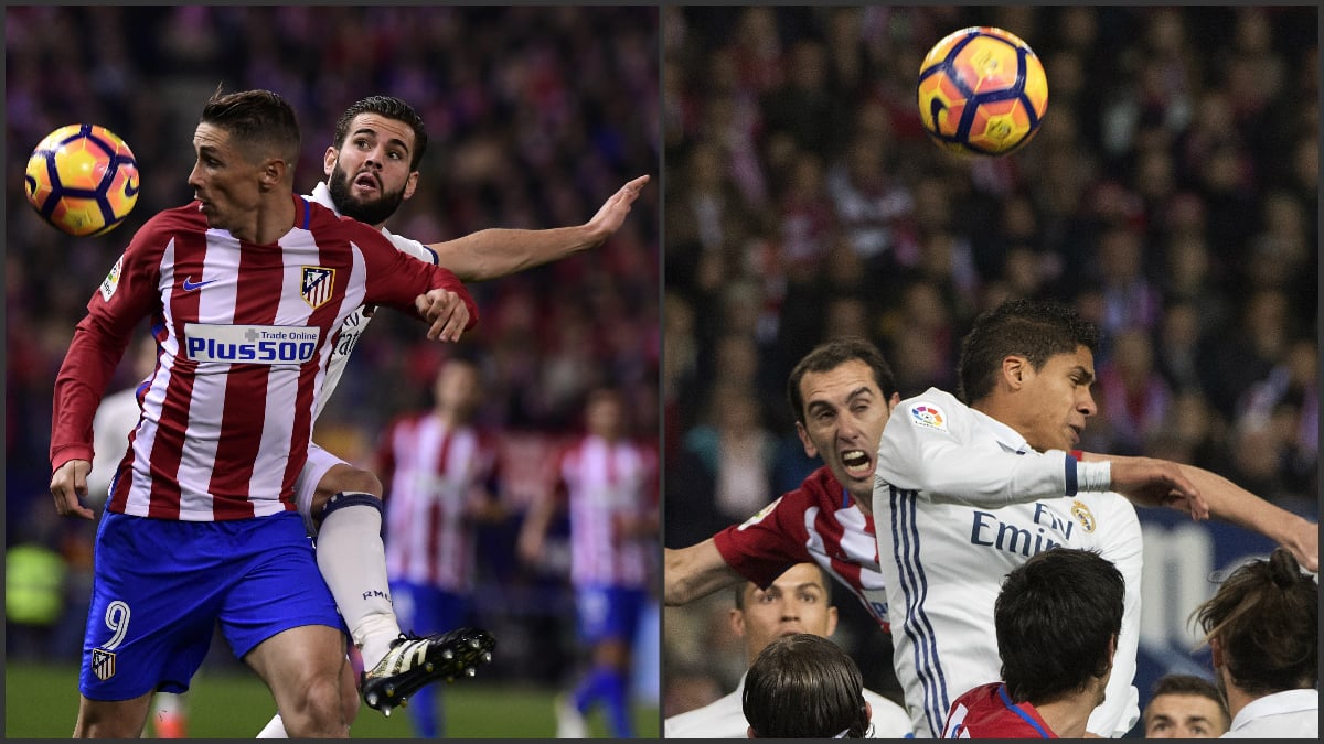 Nacho y Varane dejaron sin opciones a los delanteros del Atlético.