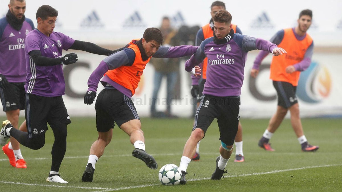 Sergio Ramos se entrena con normalidad. (Realmadrid.com)