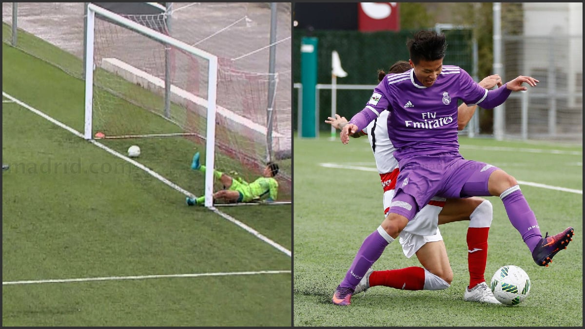 A la izquierda el gol fantasma de Mario Hermoso y a la derecha el penalti sobre Lin.