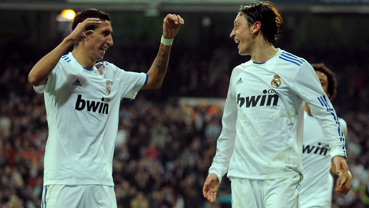 Di María y Özil, en su etapa en el Real Madrid. (Getty)