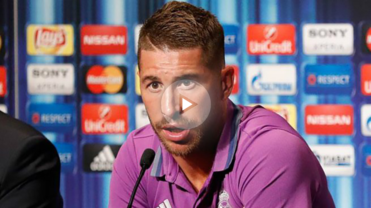 Sergio Ramos comparece ante los medios en rueda de prensa. (realmadrid.com)