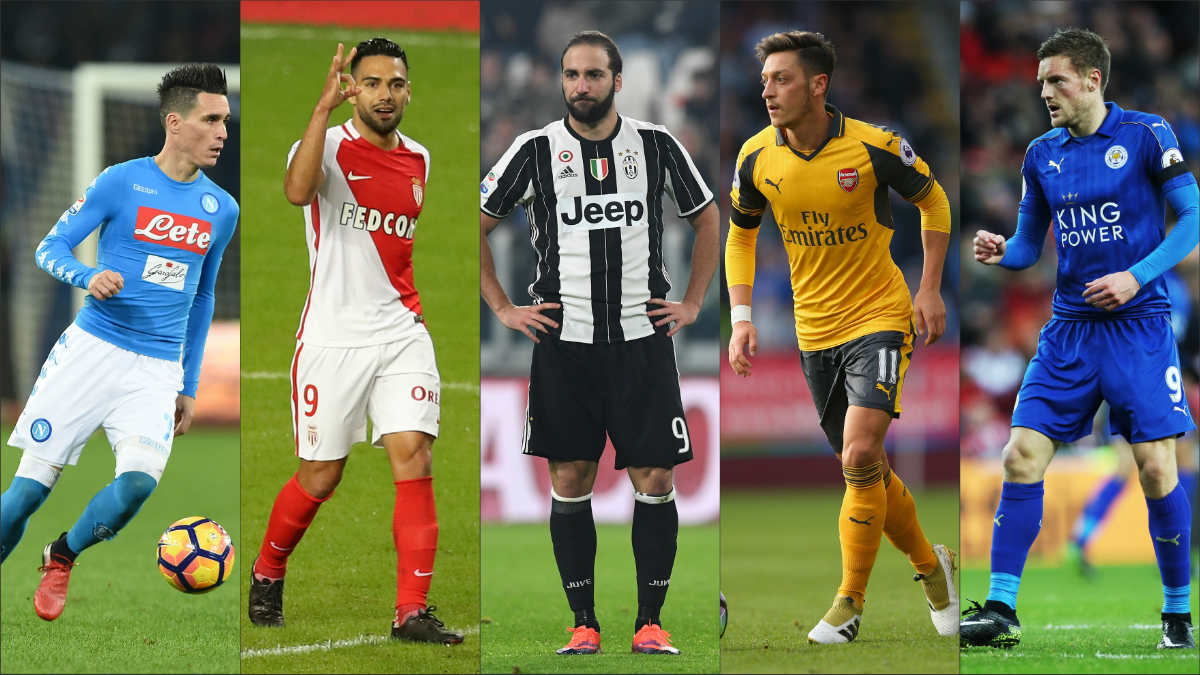 Callejón, Falcao, Higuaín, Özil y Vardy pueden cruzarse en el camino del Madrid.