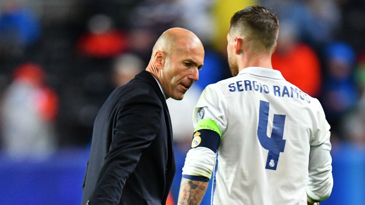 Zidane y Sergio Ramos. (Getty)