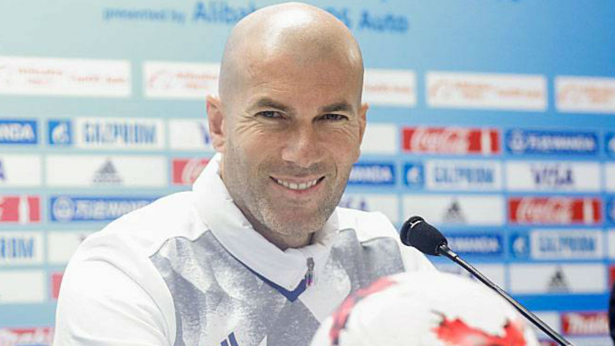 Zidane durante la rueda de prensa celebrada en Japón. (Realmadrid.com)