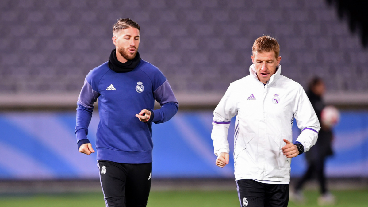 Sergio Ramos no se entrenó con el grupo este martes. (AFP)