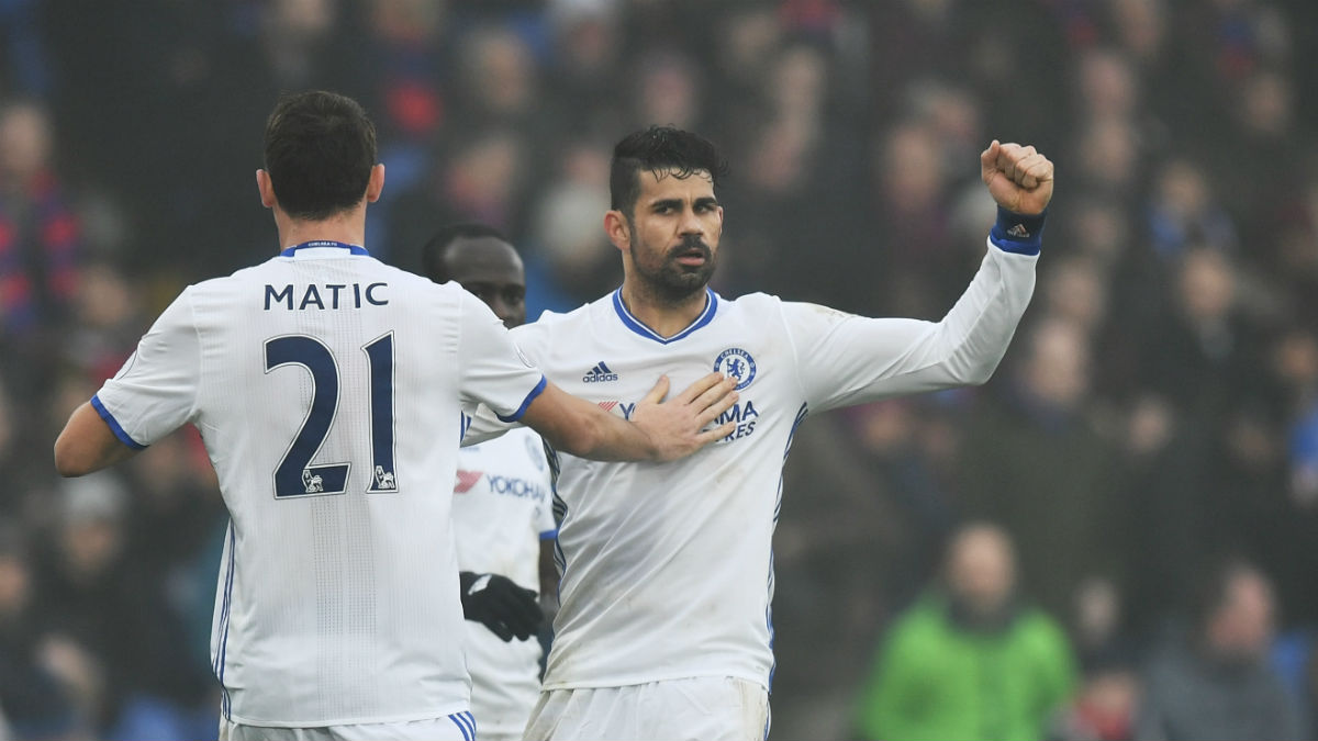 Diego Costa celebra su gol con el Chelsea. (Getty)