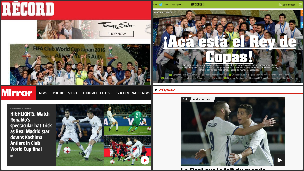 La prensa mundial se rinde al Real Madrid.