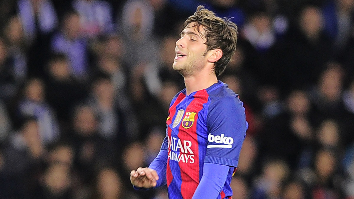 Sergi Roberto durante un partido con el Barcelona. (AFP)