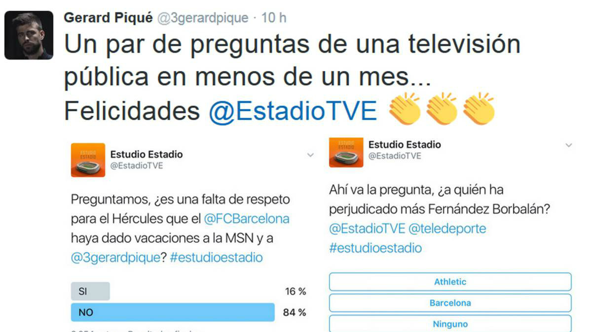 Gerard Piqué utilizó Twitter para presionar a TVE.