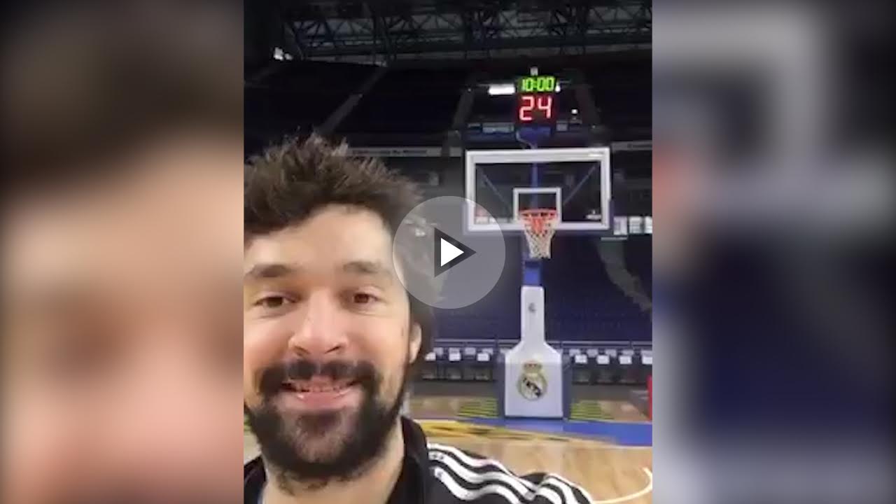 Sergio Llull practicando sus mandarinas.
