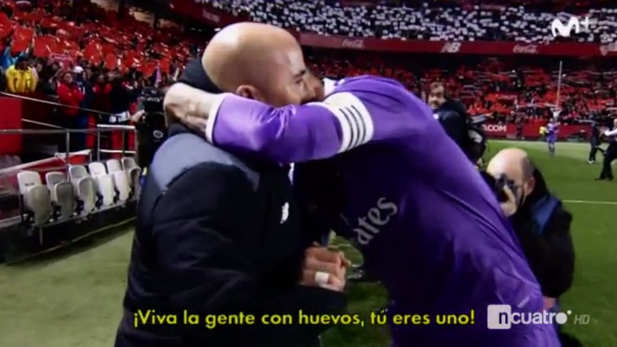 Sergio Ramos agradece a Sampaoli su gesto.