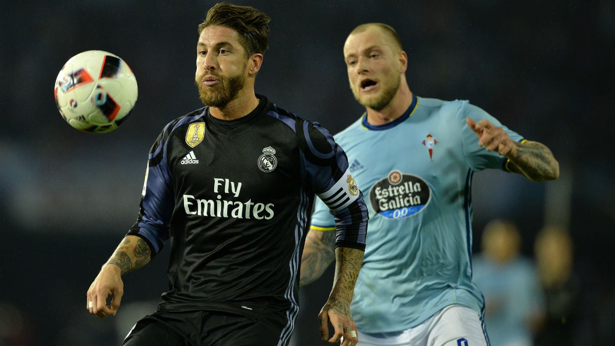 Sergio Ramos durante el Celta-Real Madrid. (Getty)