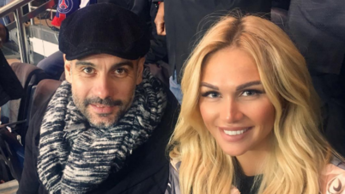 Pep Guardiola, junto a la supermodelo rusa Victoria Lopyreva. (Instagram)