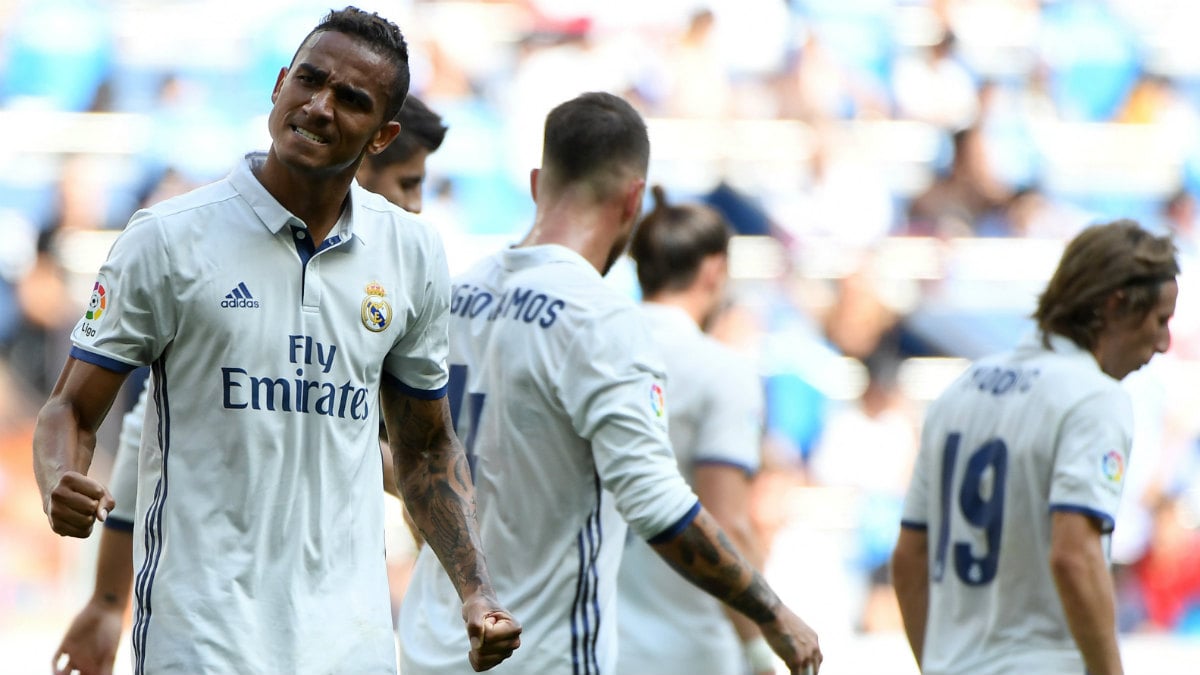 Danilo celebra un gol con el Real Madrid. (AFP)