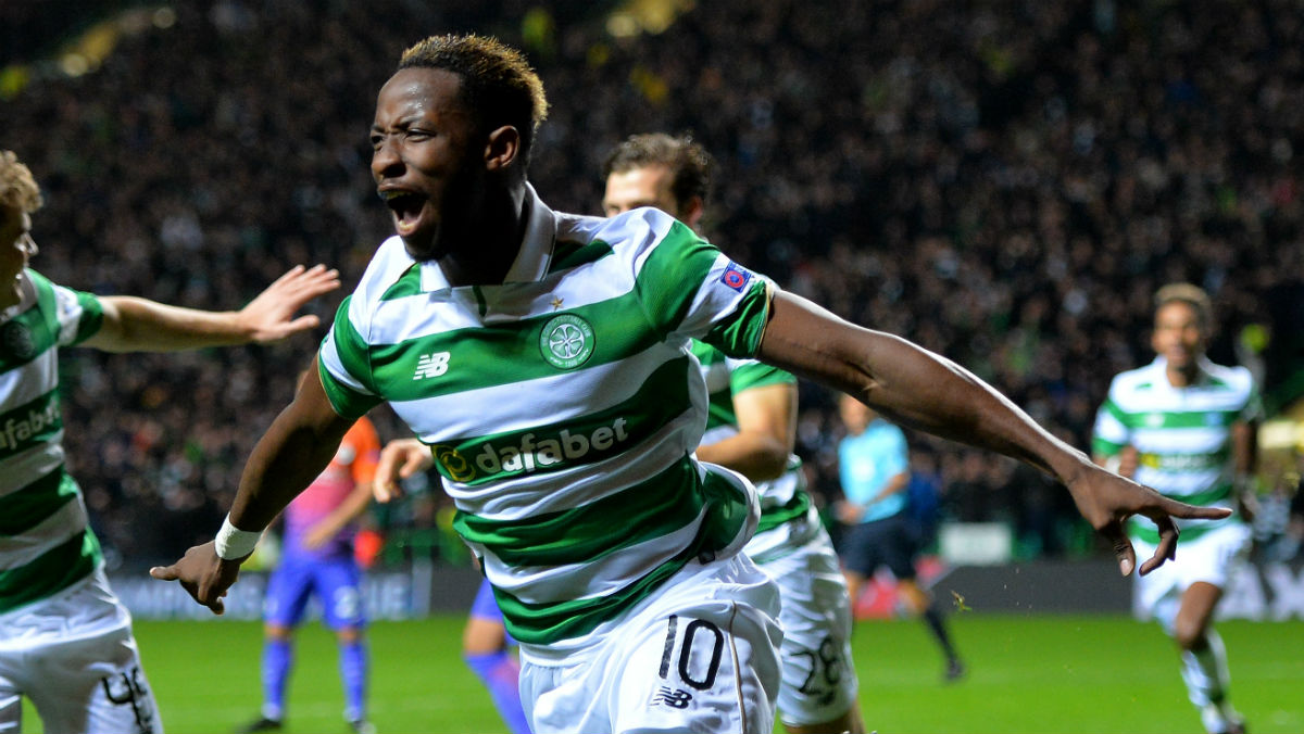 Dembele celebra un gol con el Celtic. (Getty)