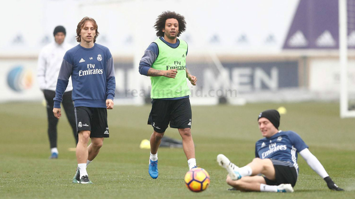 Modric y Marcelo entrenan con normalidad.
