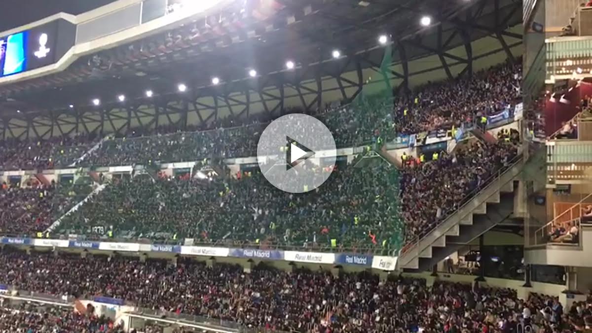 Así animaron los tifossi al Nápoles en el Bernabéu.